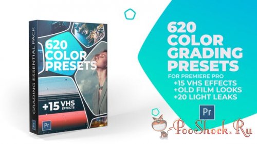 620 Cinematic Color Presets, 15 VHS Video Effects, Old Film Looks (For Premiere Pro CC)