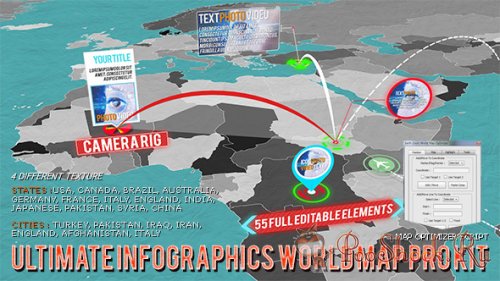 VideoHive - 3D World Map Pro Kit (.aep)