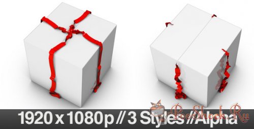 Videohive - Opening a Wrapped Gift with Alpha Channel - Fold (.mov)